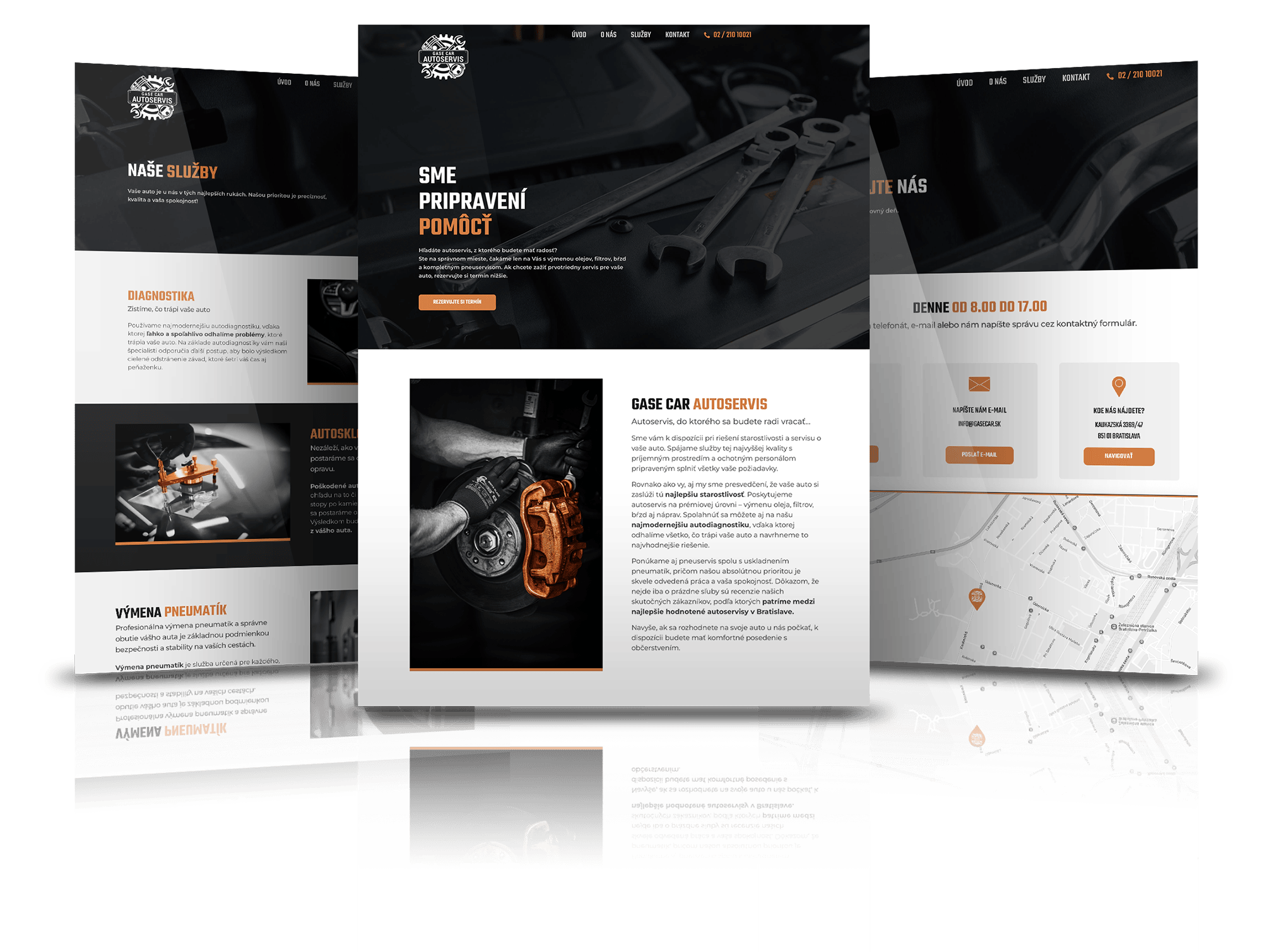 Webstránka Gasecar po premene